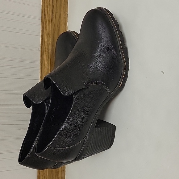BOC women's black chunky lug sole 3" heels sz 8 leather - Picture 1 of 5